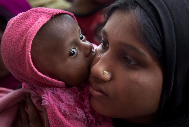 Rohingya refugee child, mother Azida Khatoon, 