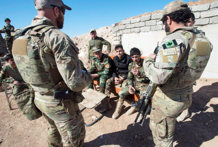 Canadian special forces soldiers, Kurdish Peshmerga fighters,