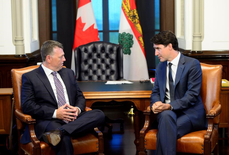 Prime Minister Justin Trudeau, Premier of Prince Edward Island Dennis King,