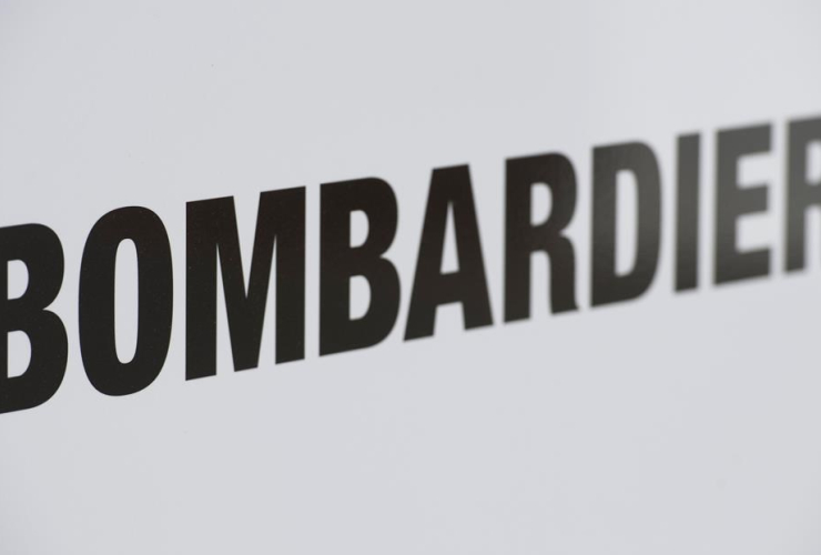 Bombardier logo, Bombardier assembly plant, Mirabel, 