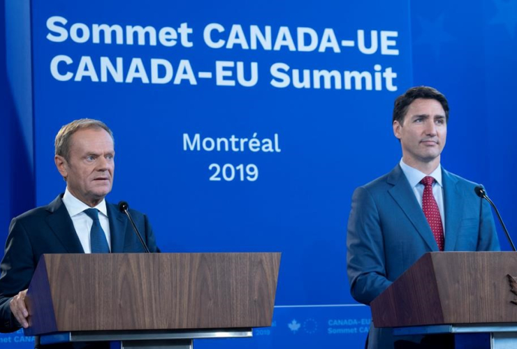 President of the European Council, Donald Tusk, Prime Minister Justin Trudeau,