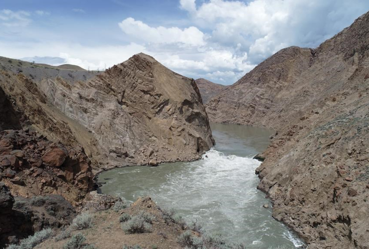 site, rock slide, Fraser River,