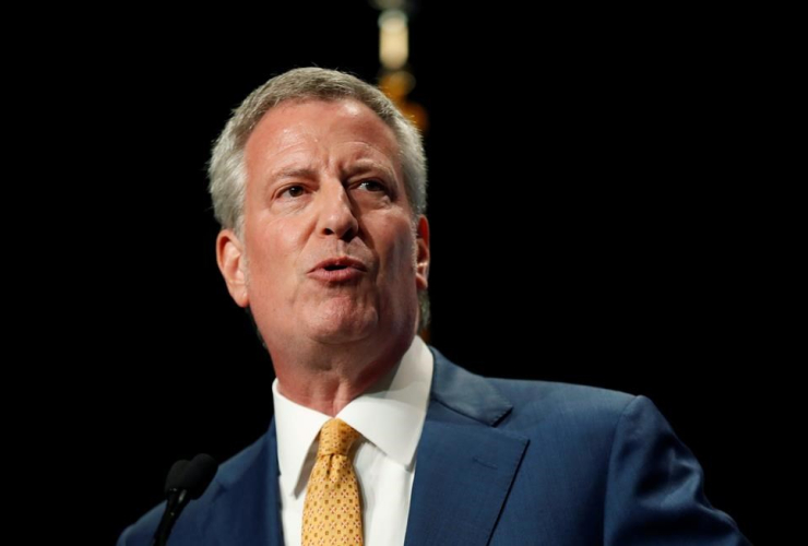 Democratic presidential candidate Bill de Blasio,