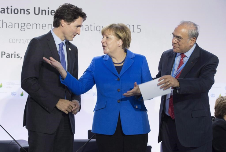 Justin Trudeau, Angela Merkel, Angel Gurria,