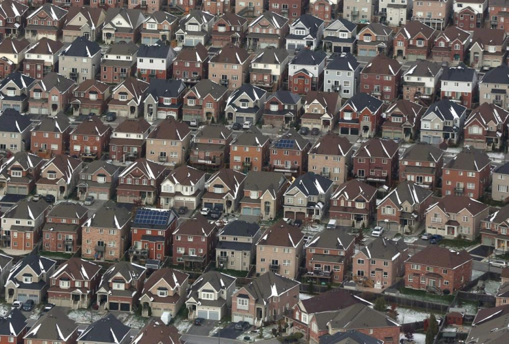 aerial view, houses, Oshawa, 