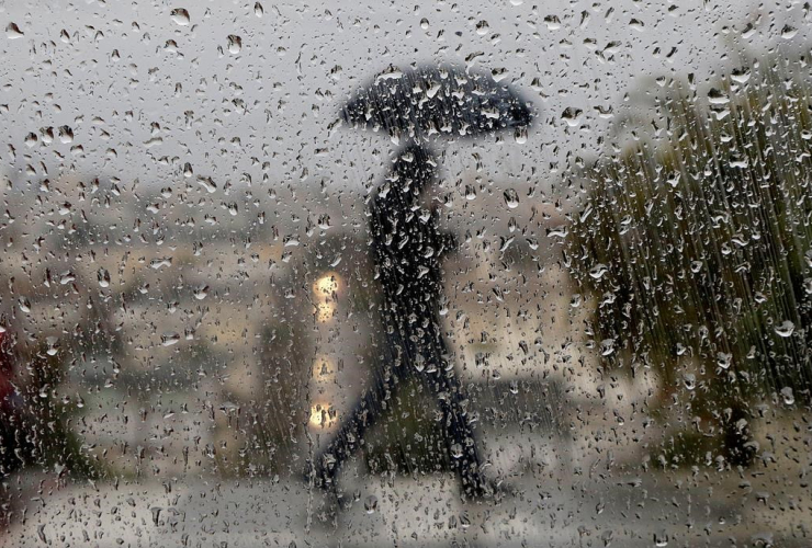 Raindrops, window, San Francisco, 