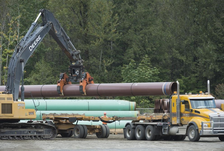 Pipeline pipes, Trans Mountain facility, Hope, 