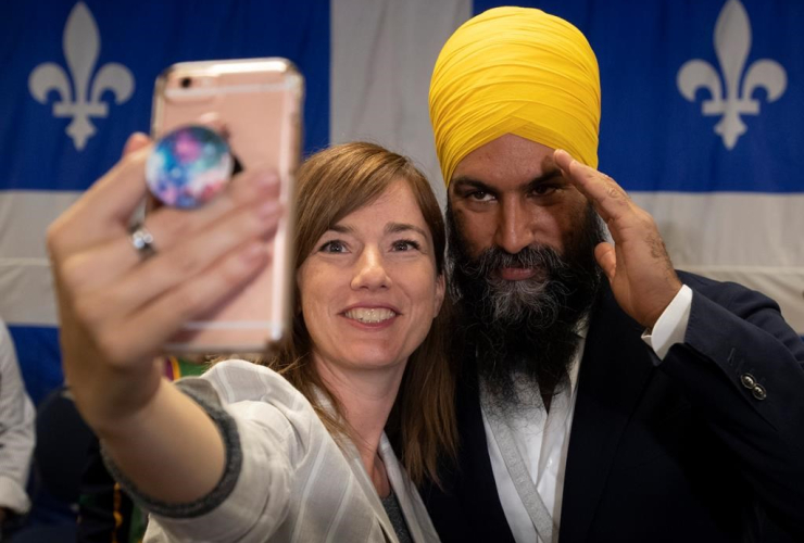 NDP leader Jagmeet Singh, campaign stop, Sherbrooke, Que., 