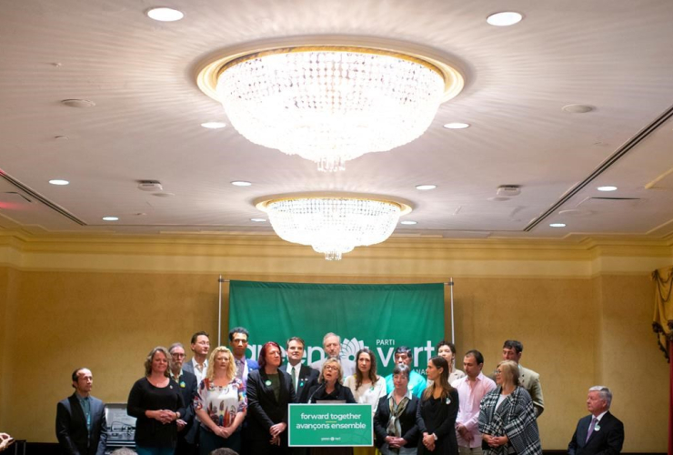 Federal Green Party Leader Elizabeth May, election platform, Toronto,