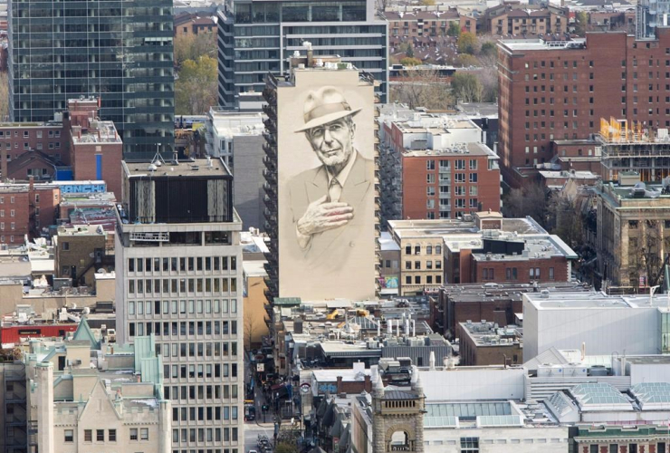 mural, poet, songwriter, Leonard Cohen,