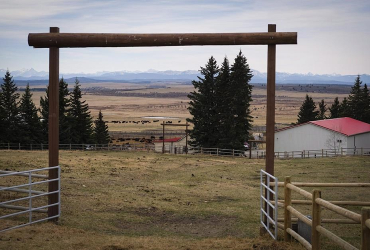 ranch gate, reservoir, Bragg Creek, 