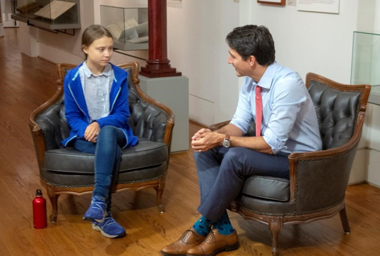 Canadian Prime Minister, Liberal leader Justin Trudeau, Swedish environmental activist, Greta Thunberg,