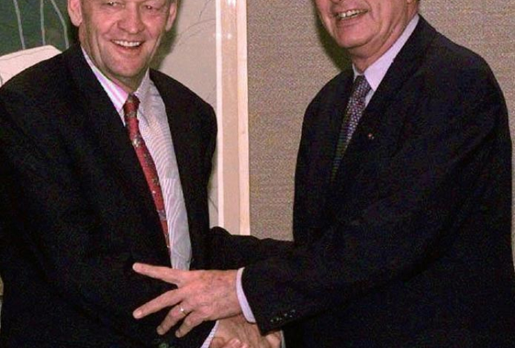 Prime MInister Jean Chretien, French President Jacques Chirac,