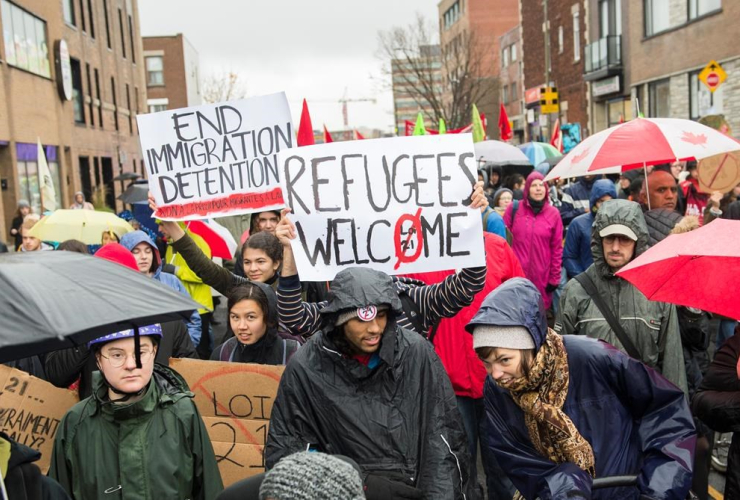 People, demonstration, Quebec, Montreal, 