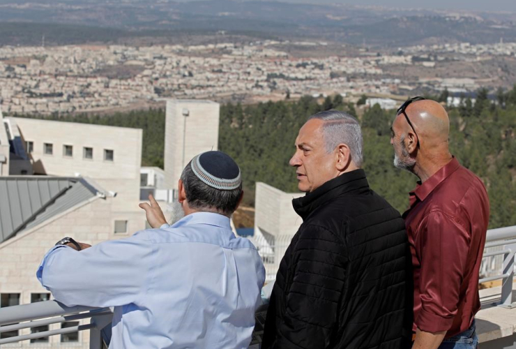 Israeli Prime Minister Benjamin Netanyahu, Alon Shvut settlement, Gush Etzion block, West Bank, 