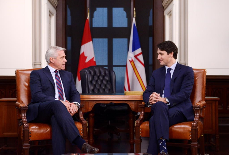 Prime Minister Justin Trudeau, Premier of Newfoundland and Labrador, Dwight Ball,