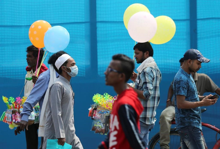 Indian, wears, mask, Hyderabad, India, 