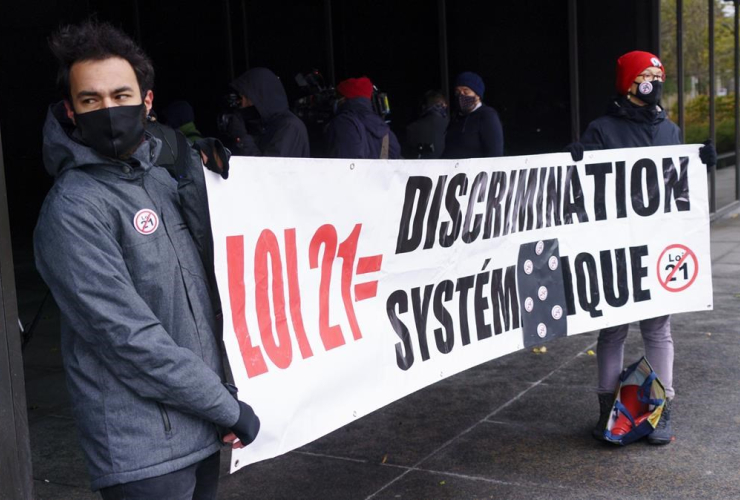 Demonstrators, Bill 21, Quebec Superior Court, Montreal,