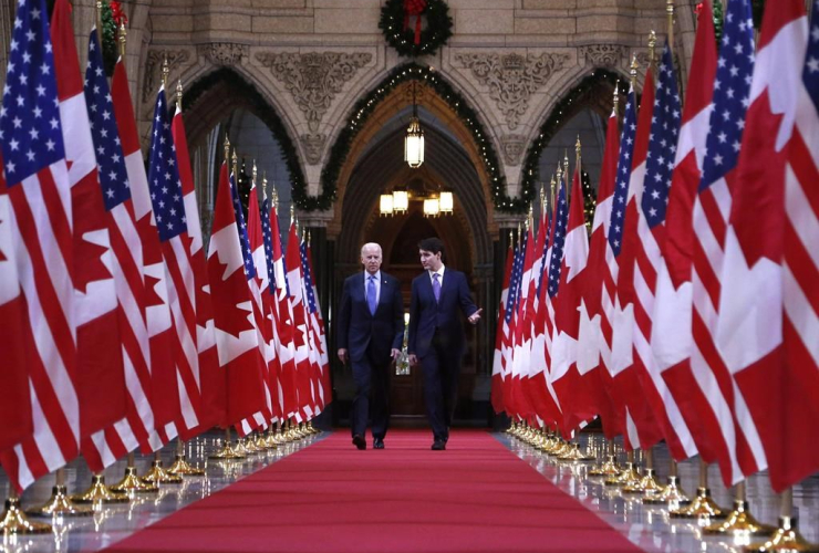 Prime Minister Justin Trudeau,  US vice-president Joe Biden,