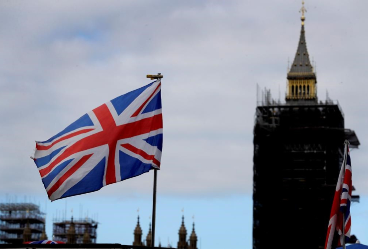 Union flag, Big Ben, London, 