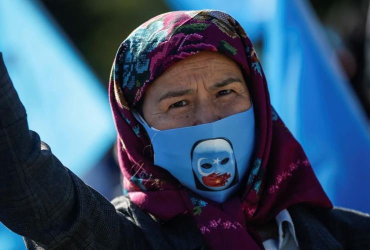 protester, Uighur community,