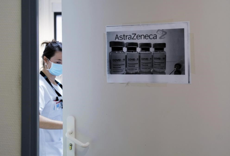 health worker, AstraZeneca/Oxford vaccine, Edouard Herriot hospital, France,