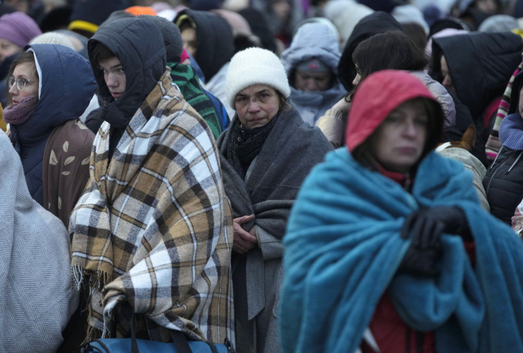 Refugees, Ukraine, Medyka, Poland, 