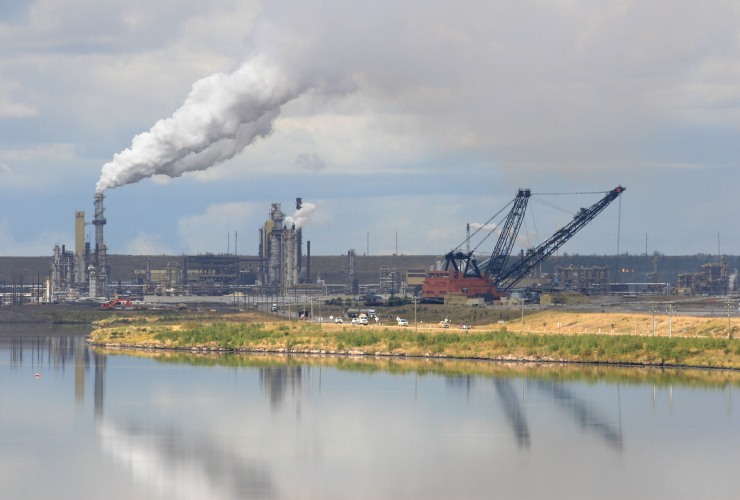 Far away shot of oil sands operations