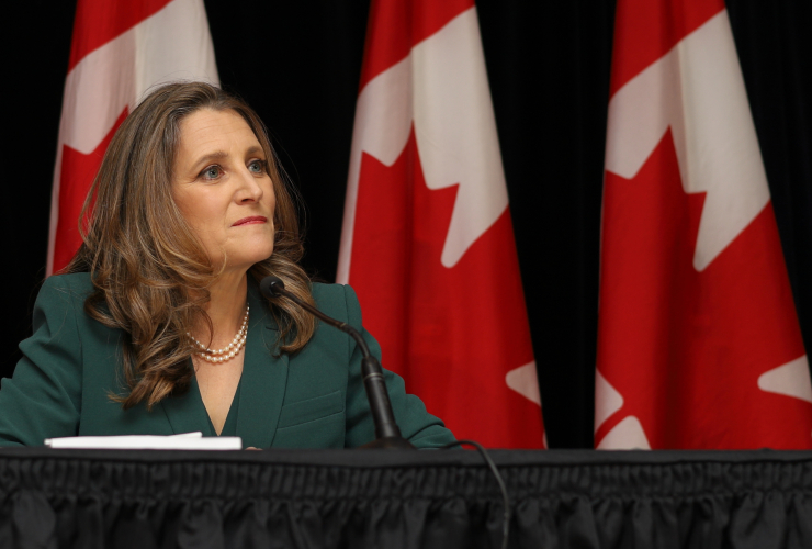 chrystia freeland delivers the federal budget in Ottawa