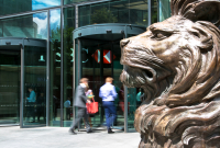 HSBC, lion, London, headquarters, Europe, bank, fossil fuels, financing