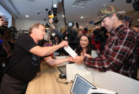 Canopy Growth CEO Bruce Linton, first legal cannabis, recreation use, Nikki Rose, Ian Power, Tweed shop, Water Street, St. John's, N.L.,