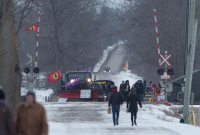 train track blockade, Tyendinaga Mohawk Territory, Belleville, Ontario, 