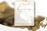 Canada map covered in fossil fuel exhaust