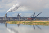 Far away shot of oil sands operations