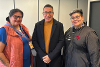 Sixties Scoop survivors Elaine Kicknosway and Daniel Frost meet with Colleen Cardinal, right. Photo supplied by Colleen Cardinal.