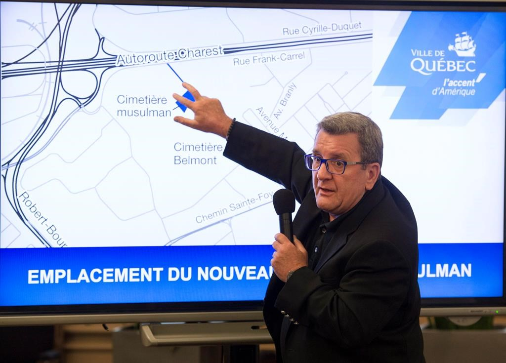 Quebec City mayor, Regis Labeaume, map, Muslim cemetery, Quebec City