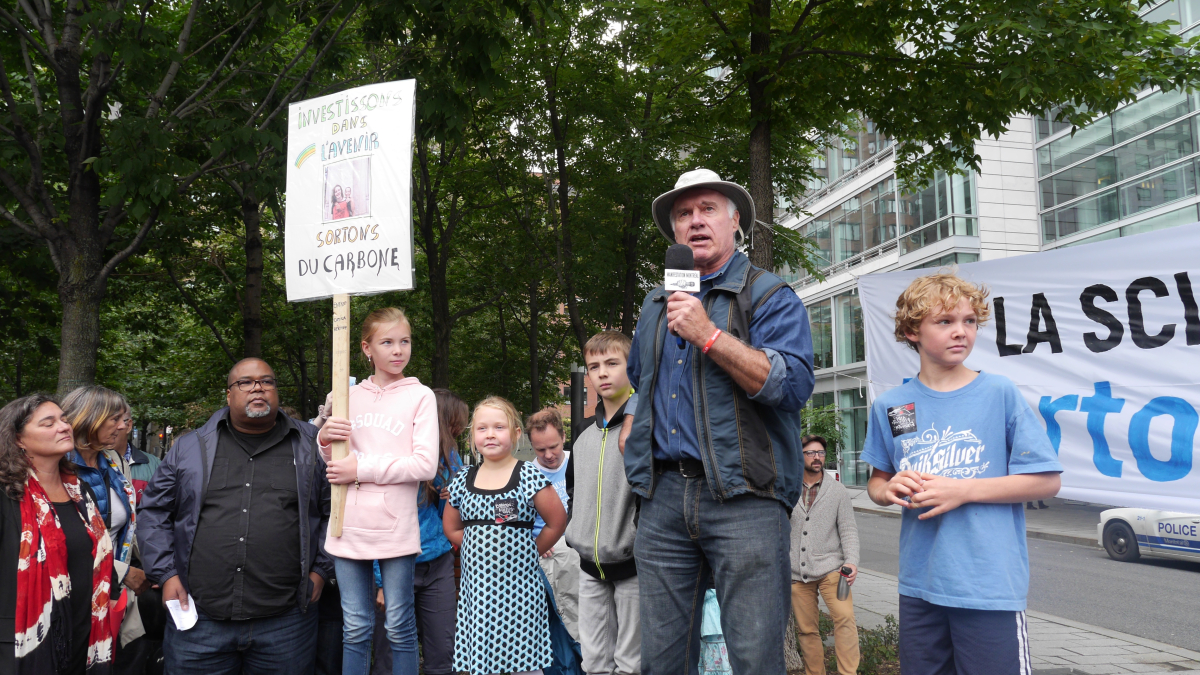 Caisse, Montréal, divesting, fossil fuel, rally