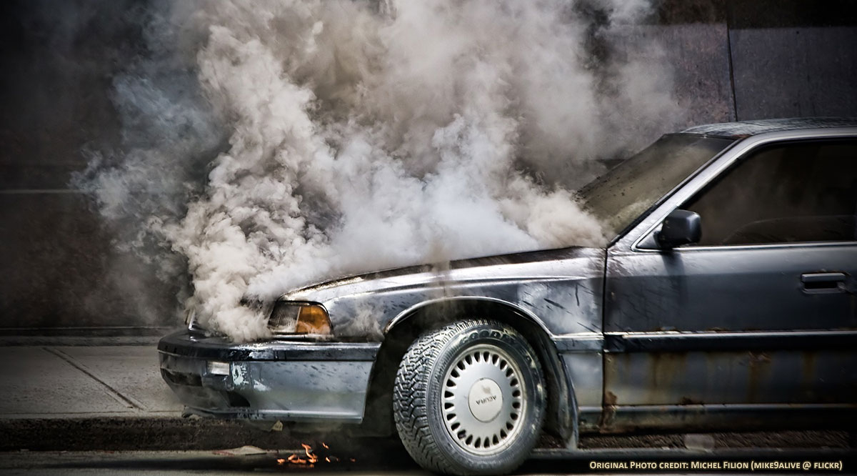 Photo of car fire.