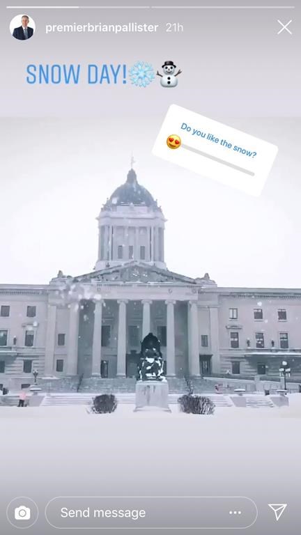 Manitoba Premier Brian Pallister takes a 'snow day' in ...