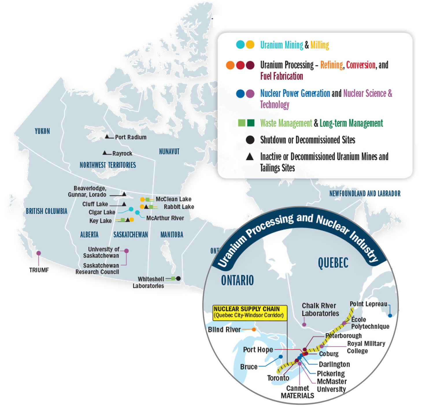 Nuclear Targets In Canada Map   Supply Demand Uranium 