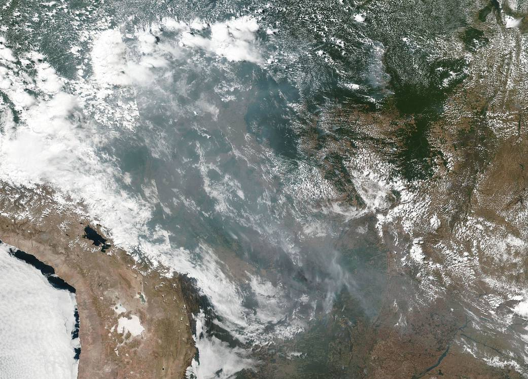 natural-color image, smoke, fires, Brazil, Amazonas, Mato Grosso, RondÃ´nia, NOAA, NASA, Suomi NPP, VIIRS, Visible Infrared Imaging Radiometer Suite, 