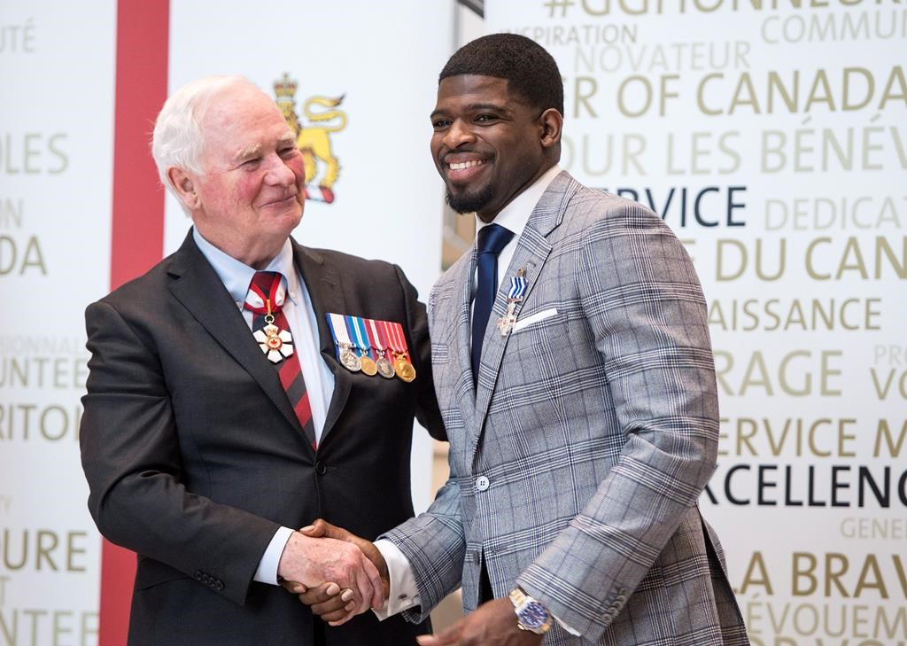 Subban honoured with medal for charity work in Montreal
