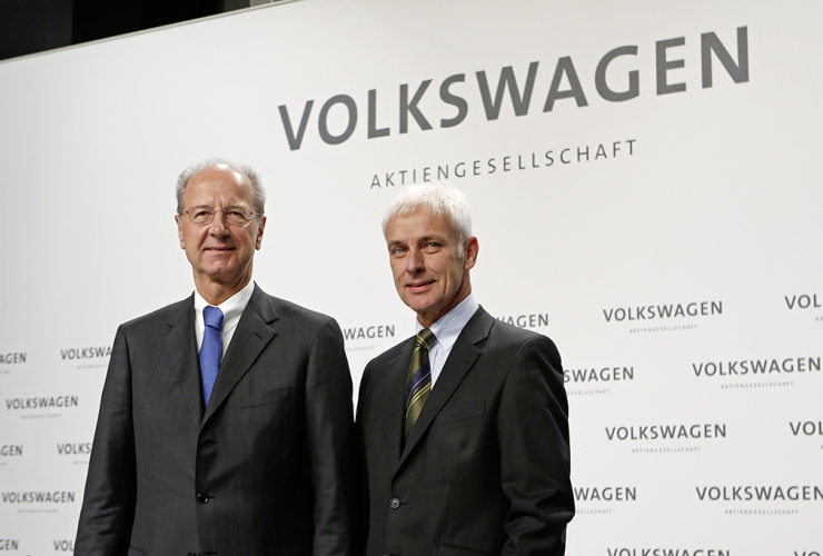 Hans Dieter Pötsch, Chairman of the Supervisory Board of Volkswagen AG, and Matthias Müller, CEO of Volkswagen AG. Photo from Volkswagen