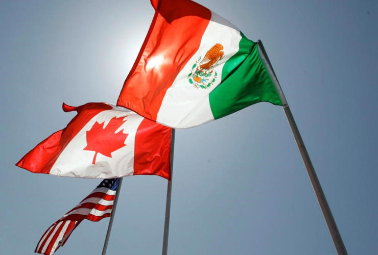 national flags, United States, Canada, Mexico, New Orleans