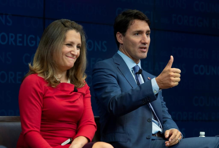 Canadian Prime Minister Justin Trudeau, Foreign Affairs Minister Chrystia Freeland, 