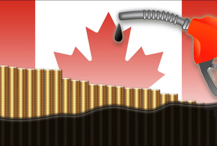 Graphic by Barry Saxifrage representing gasoline taxes in Canada and the OECD nations.